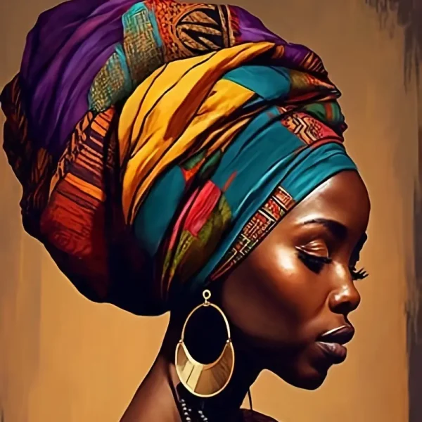 کیت نقاشی الماسی بزرگسال زن زیبای سیاه - تصویر 2