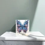 کیت نقاشی الماسی بزرگسال سه‌بعدی پروانه (آبی و گل صورتی) - تصویر 5