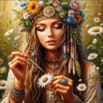 تابلوخام نقاشی باالماس طرح زن نقاش