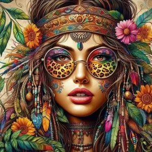 تابلوخام نقاشی باالماس طرح زن زیبا