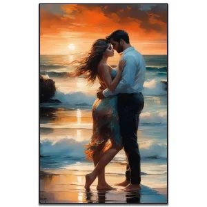 کیت نقاشی باالماس طرح عاشقانه لب دریا