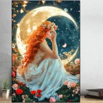 کیت نقاشی باالماس طرح دختر ماه