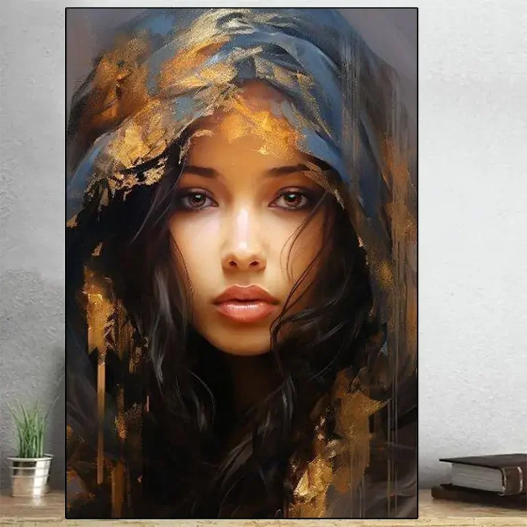 کیت نقاشی باالماس طرح دختر طلاکوب