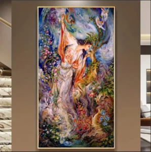 کیت نقاشی الماسی بزرگسال آهو و آرامش انسان