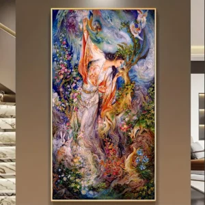 کیت نقاشی الماسی بزرگسال آهو و آرامش انسان
