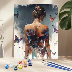 نقاشی با اعداد بزرگسال پروانه‌ی درون