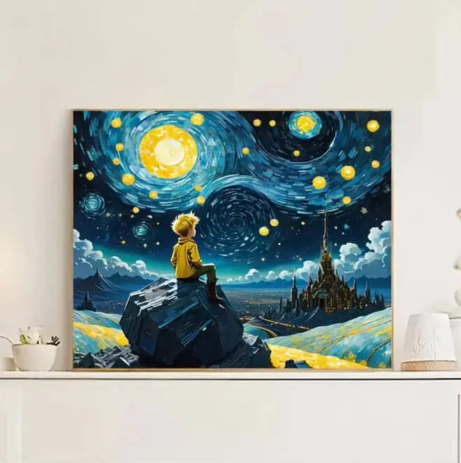 نقاشی با اعداد بزرگسال شاهزاده‌ی شب پرستاره