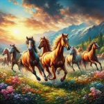 کیت نقاشی الماسی بزرگسال یورش اسبان در سپیده‌دم